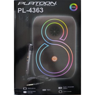 PL-4363 SD,USB,BLUETOOTH RGB IŞIKLI 8'' MİKROFONLU